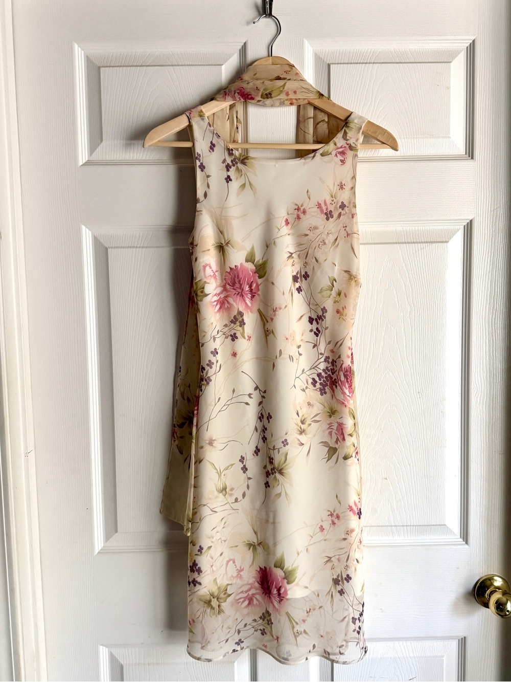 vintage ‘ I.N. SAN FRANCISCO ’ Beige Floral Slip Dress size XS